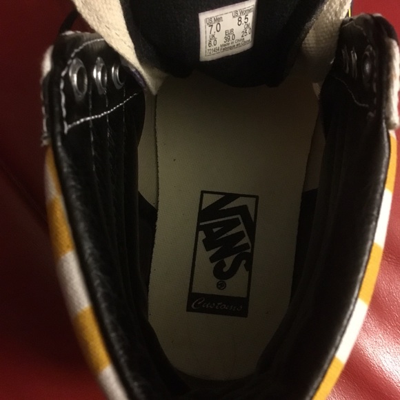 New Vans Customs Sk8-Hi multi color checkerboard animal mix sneakers zebra M 7 - Picture 7 of 7